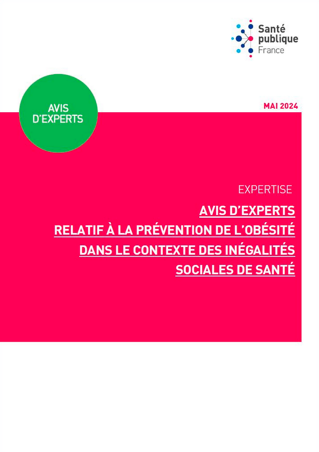 Avis d’experts relatif à la prévention de l’obésité dans le contexte des inégalités sociales de santé