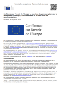 Conférence sur l'avenir de l'Europe : Le panel de citoyens e ... Image 1