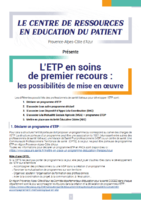 L’ETP en soins de premier recours : les possibilités de ... Image 1