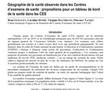 Géographie de la santé dans les Centres d'examens de santé. ... Image 1